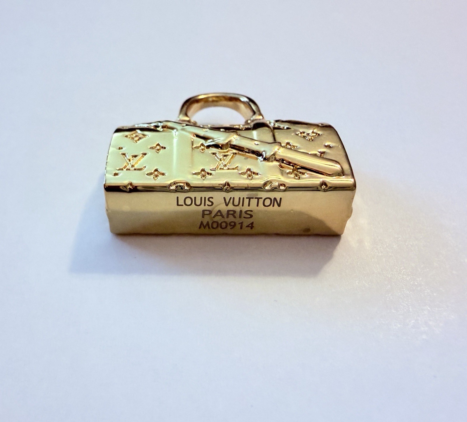Designer Handbag Motif Bag Charm Pendant Gold Tone Solid Metal