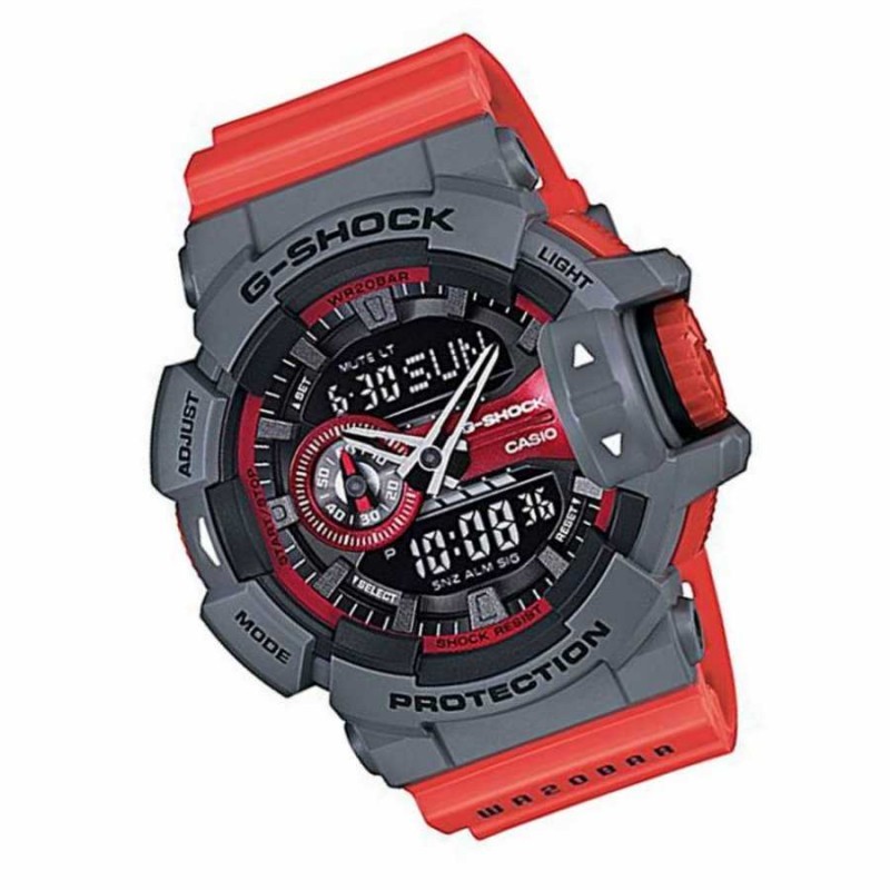 Genuine Casio G-Shock GA-400-4B Rotary Switch watch band & bezel red orange grey