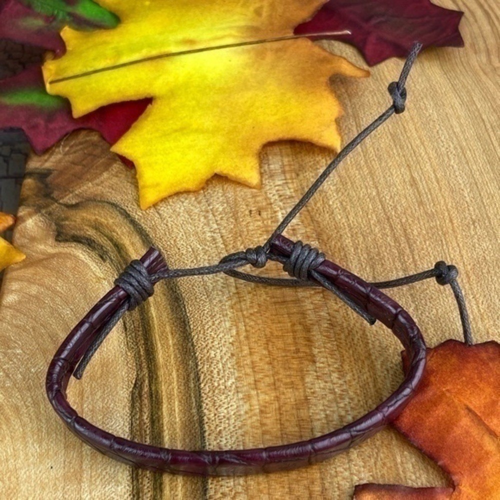 Mens Bracelets Bundle 4 Piece Adjustable Size Faux Leather and Hemp Bracelets