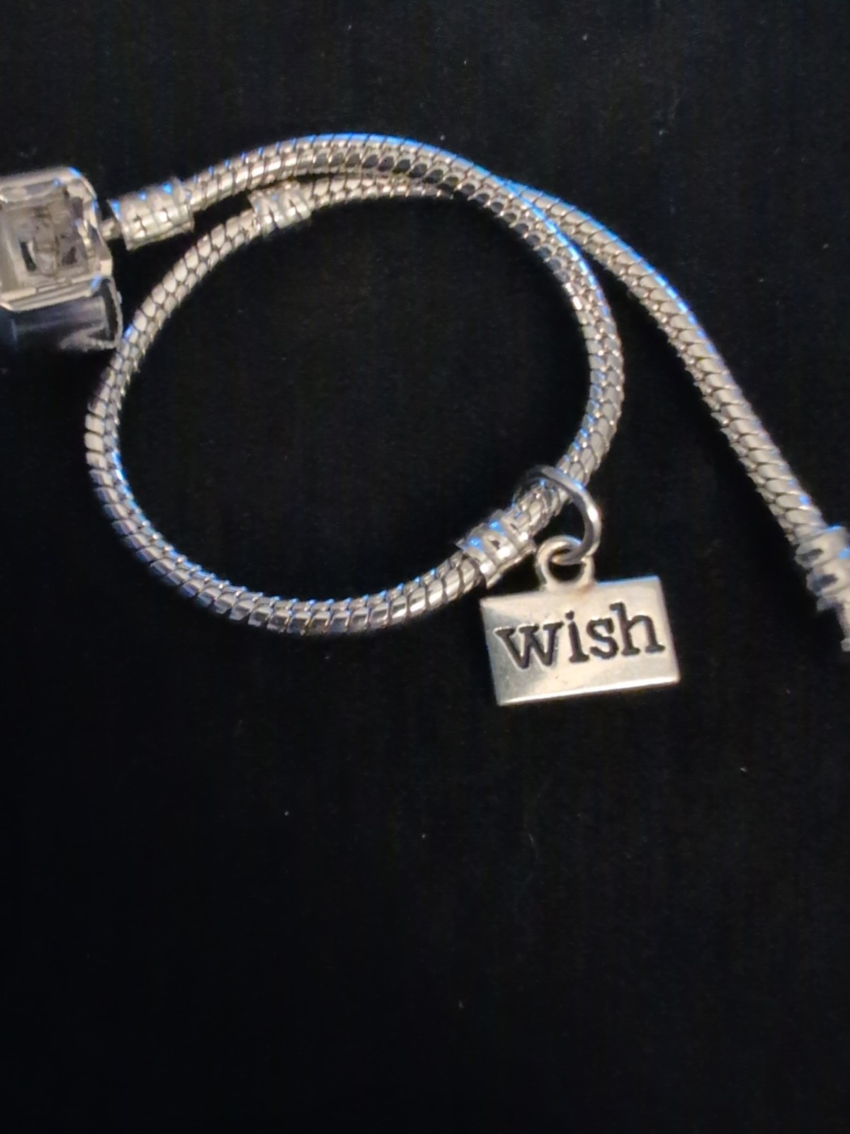 Starling Silver 925 Thick Heavy Charm Bracelet 11.5G With A 925 Wish Charm 7 In