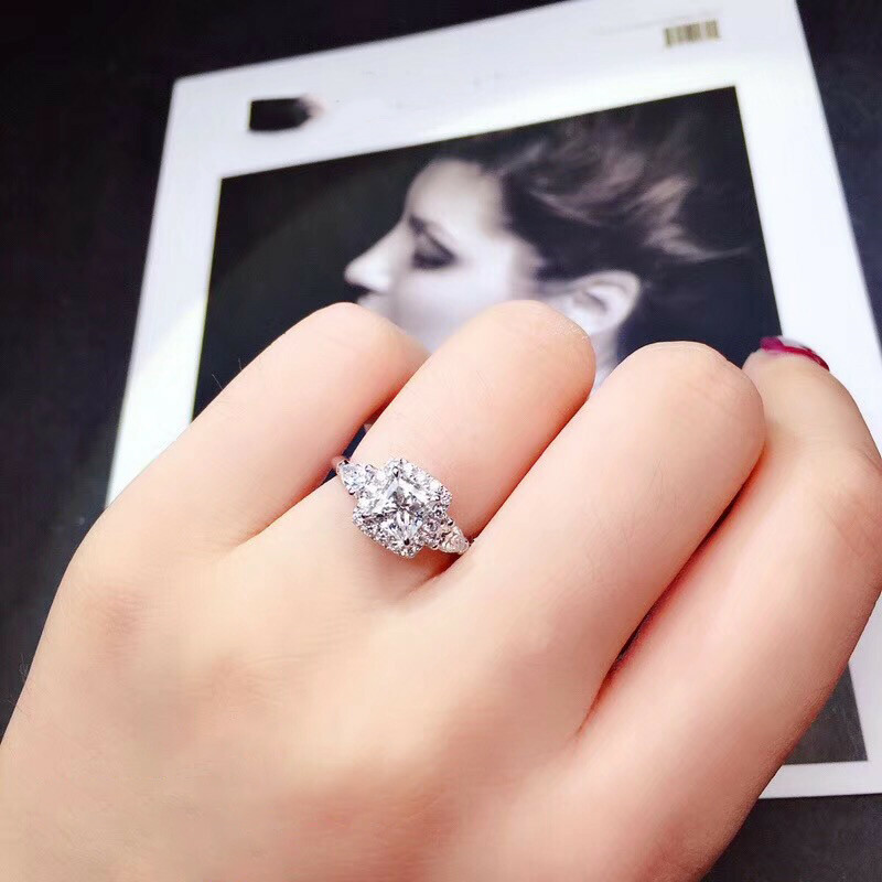 Women 925 Silver Filled Ring Cubic Zircon Wedding Engagement Jewelry Sz 6-10
