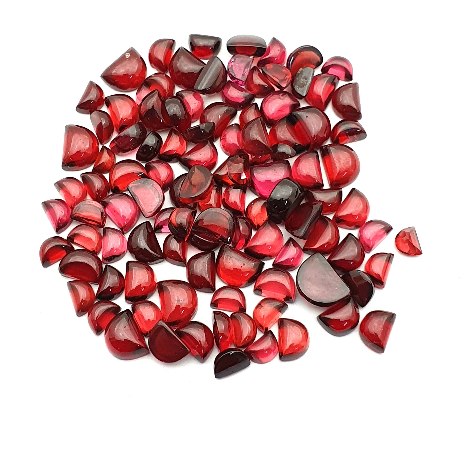 Natural Red Garnet Mix Size D Shape Cabochon Gemstone Lot 104Pcs 3*5-7*9mm 124CT