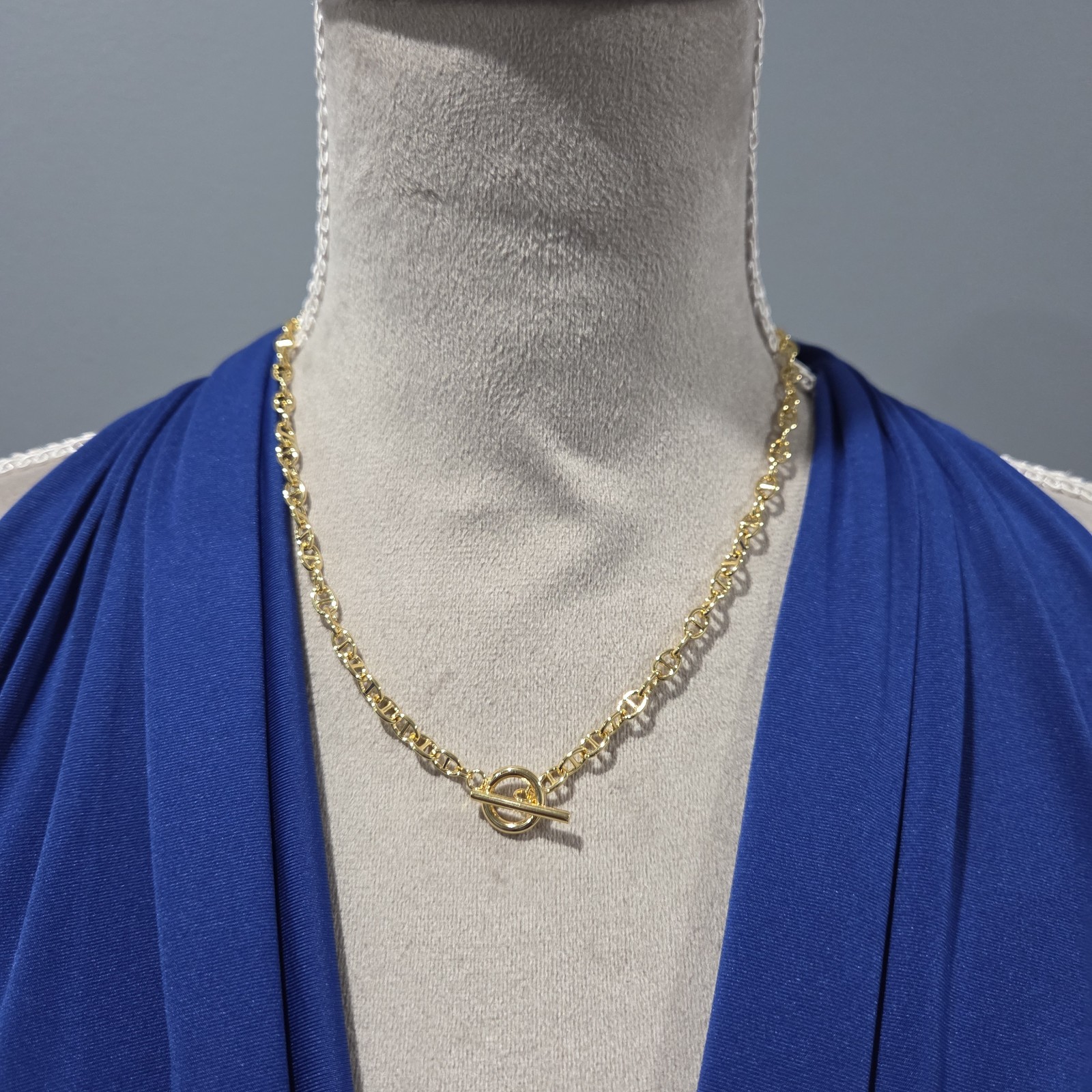 Sahira Necklace With Gold Tone Cable Chain Toggle Clasp