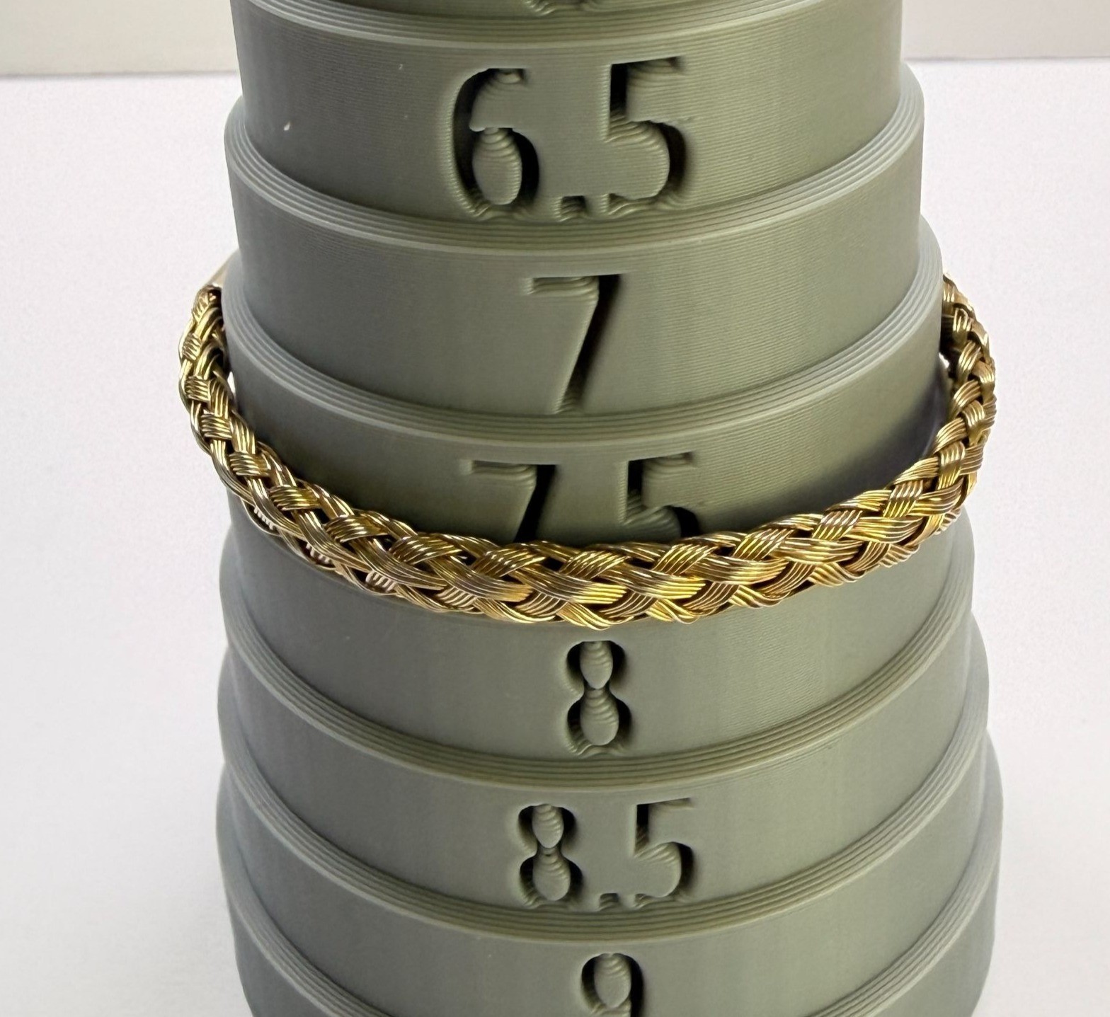 Gold Tone Braided Wire Cuff Bracelet Open Style Classic Minimalist