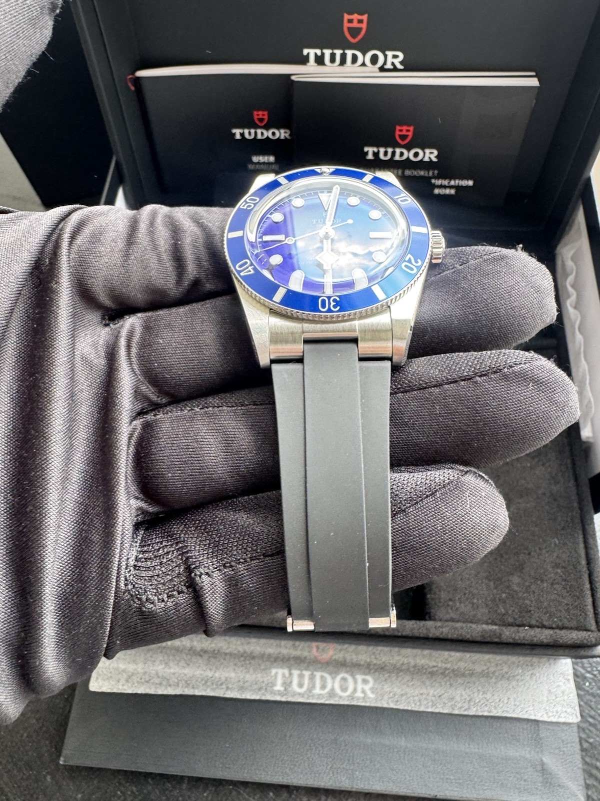 2026 Tudor Black Bay 54 Steel Blue 37mm Rubber Watch Unworn M79000B-0002