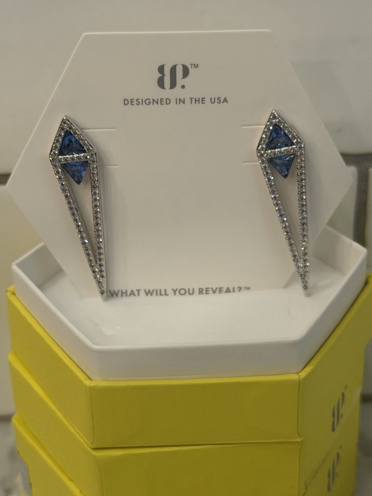 Bomb Party Earrings Lab Created Aqua Blue Spinel Rhodium Plating