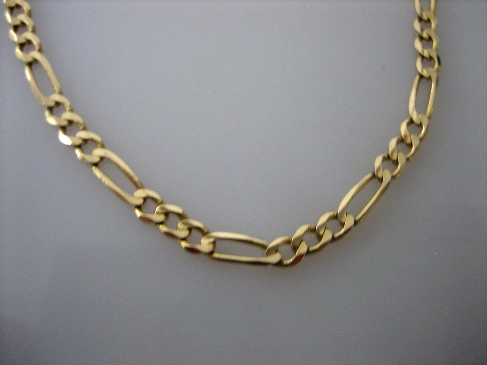 UNOAERRE FIGARO 14K YELLOW GOLD 9.5″ DELICATE CHAIN BRACELET/ANKLET