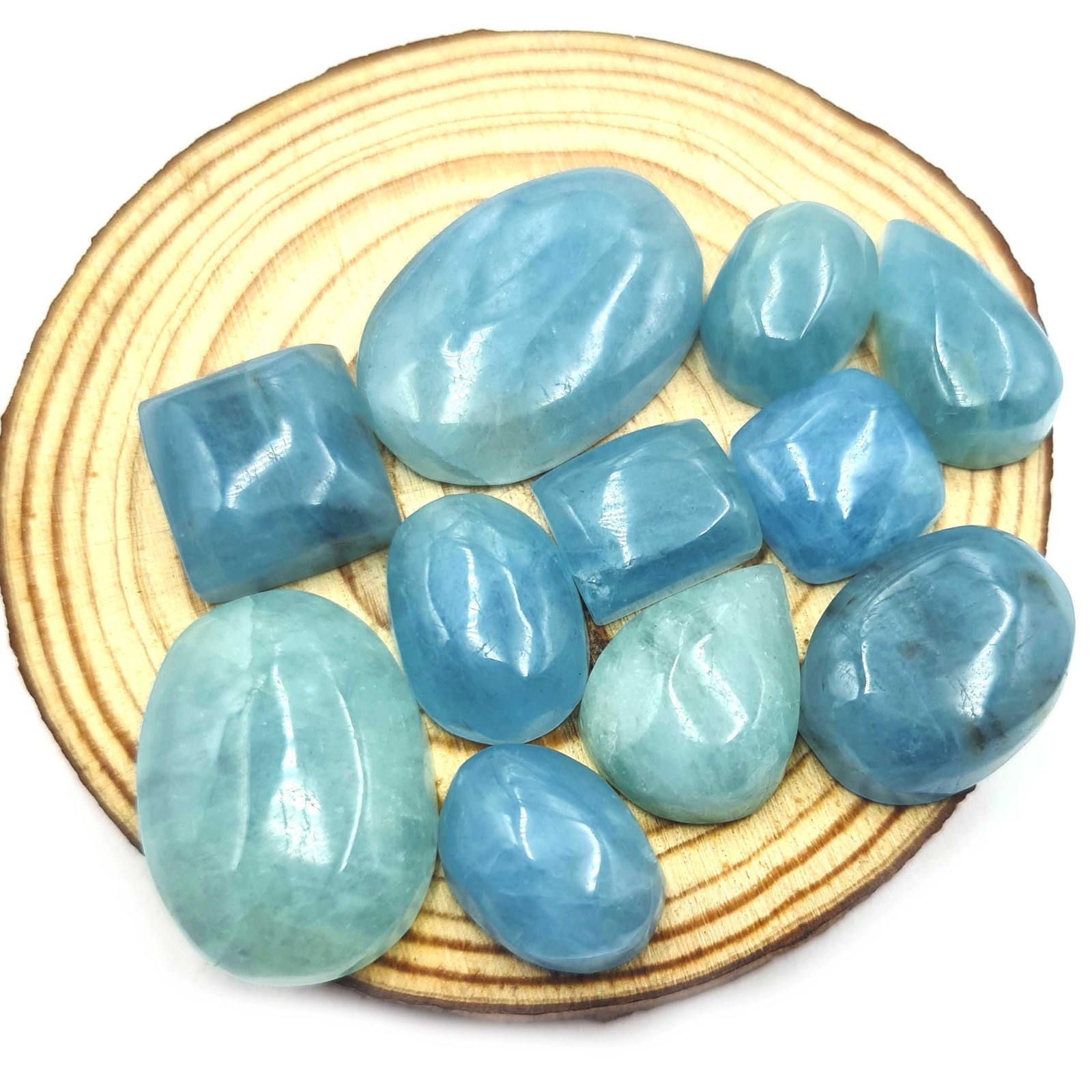 Natural Aquamarine Mix Shape Cabochon Gemstone Lot 8-10 Pcs 8*12-15*22 MM 100 CT