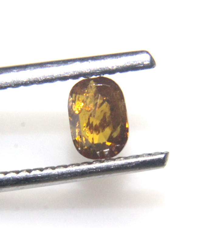0.47Cts Dark Orange Yellow Color Oval Shape Rose Cut Diamond 5.43×3.89×2.38 MM