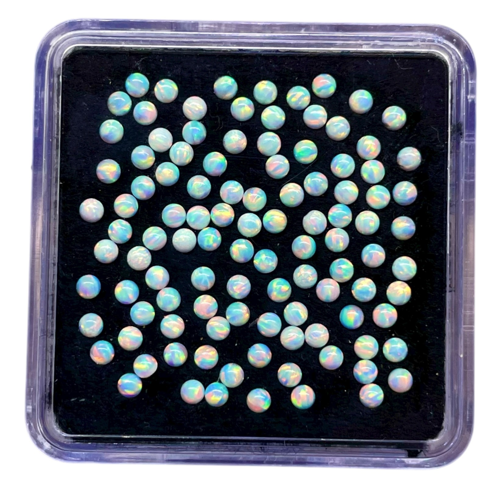 40 Pcs Australian Opal 2mm Round Cabochon AAA Quality Lab Created Gemstones Lot