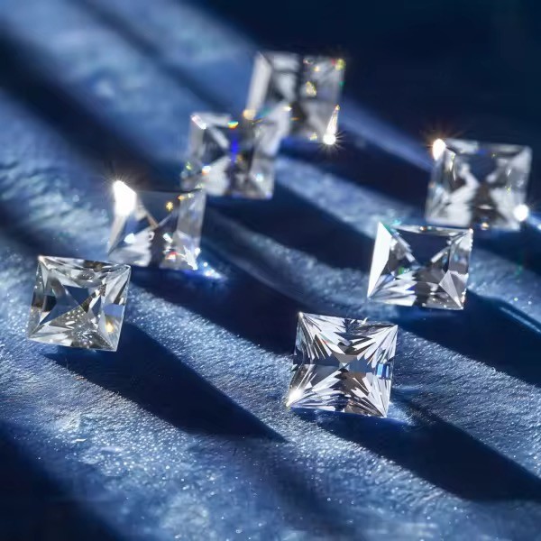 2mm to 5mm Princess Cut Moissanite Loose Stone, D Color VVS1 Excellent Cut