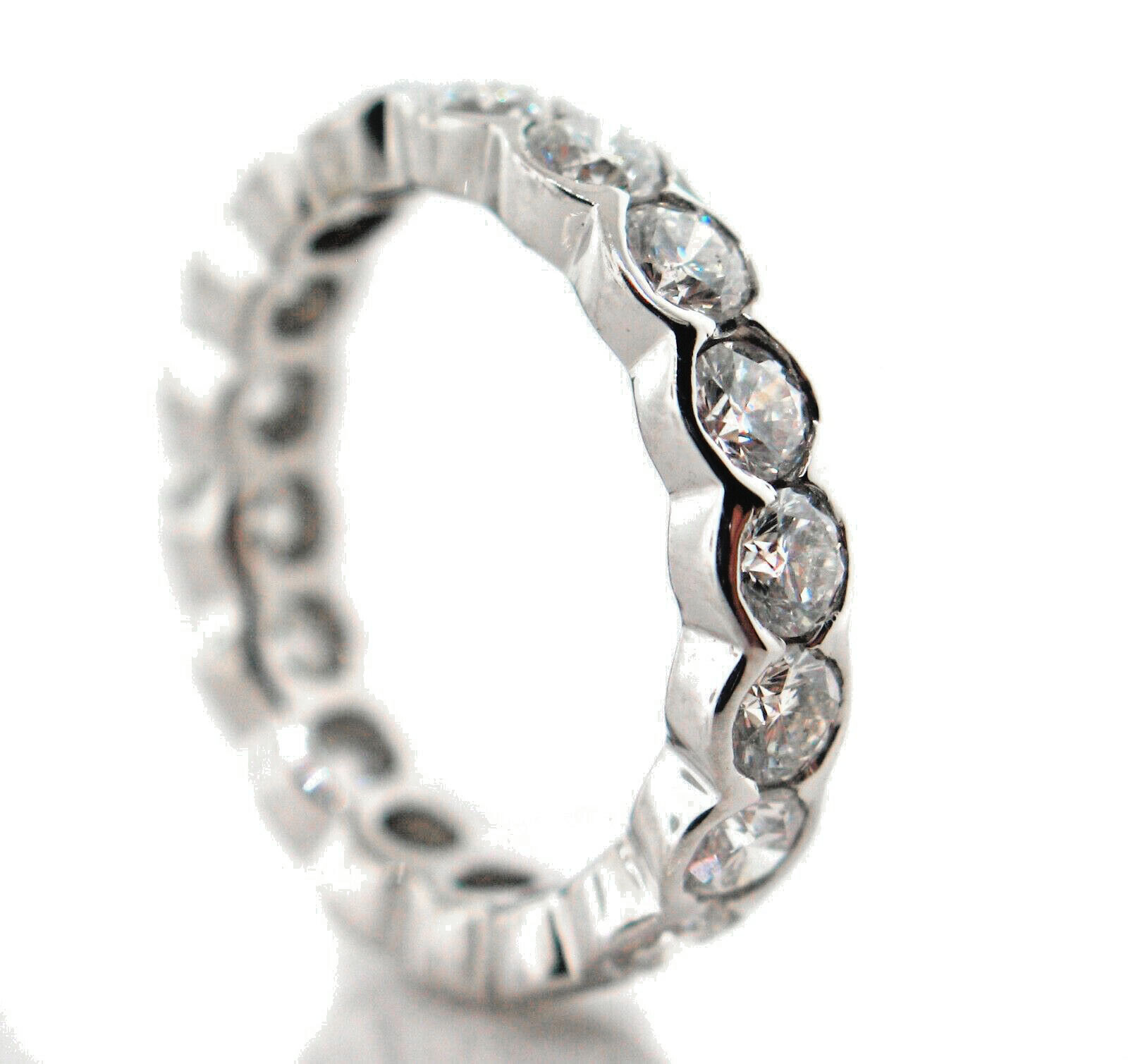 2.88 CT Natural Round Cut Diamond Lady’s Eternity Band VS2-SI1/F 14K White Gold