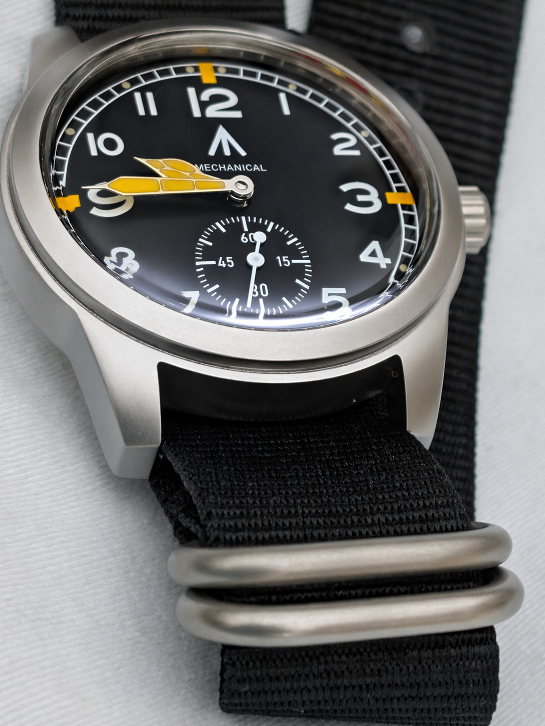 Mechanical Military tool watch Blasted Stainless steel green 39mm