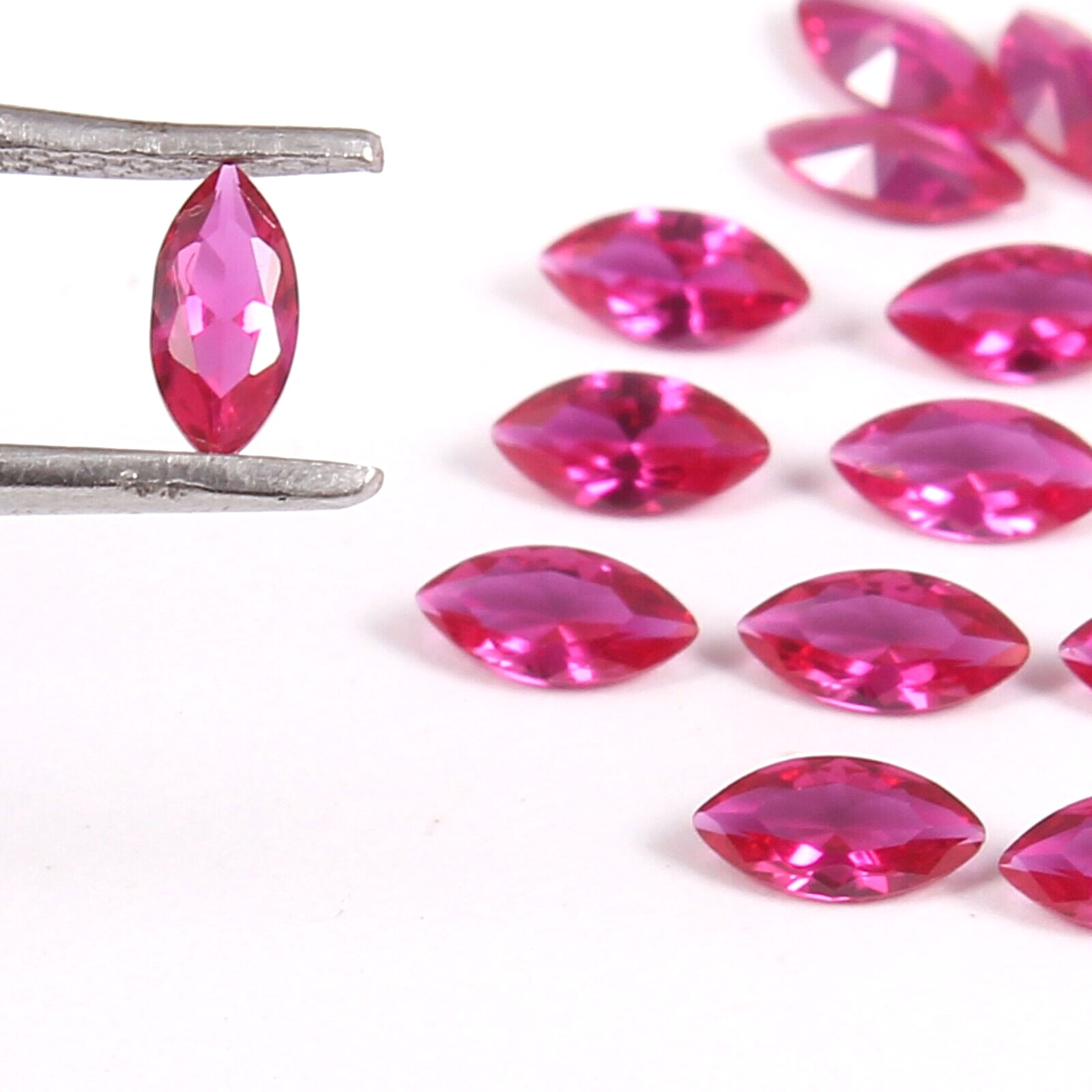 AAA 2.50 x 5 MM Natural Mozambique Ruby Loose Marquise Gemstone Cut Lot 50 Pcs