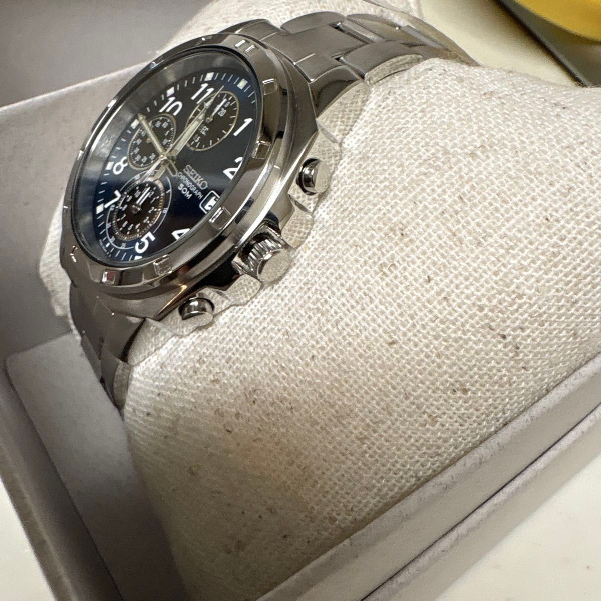 SEIKO Quartz Chronograph Blue Dial Watch