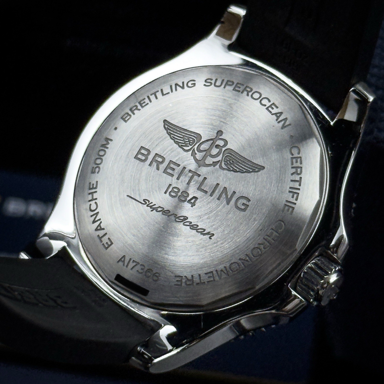 Breitling Superocean Automatic 42mm A17366 Orange Dial Rubber Strap Full Set