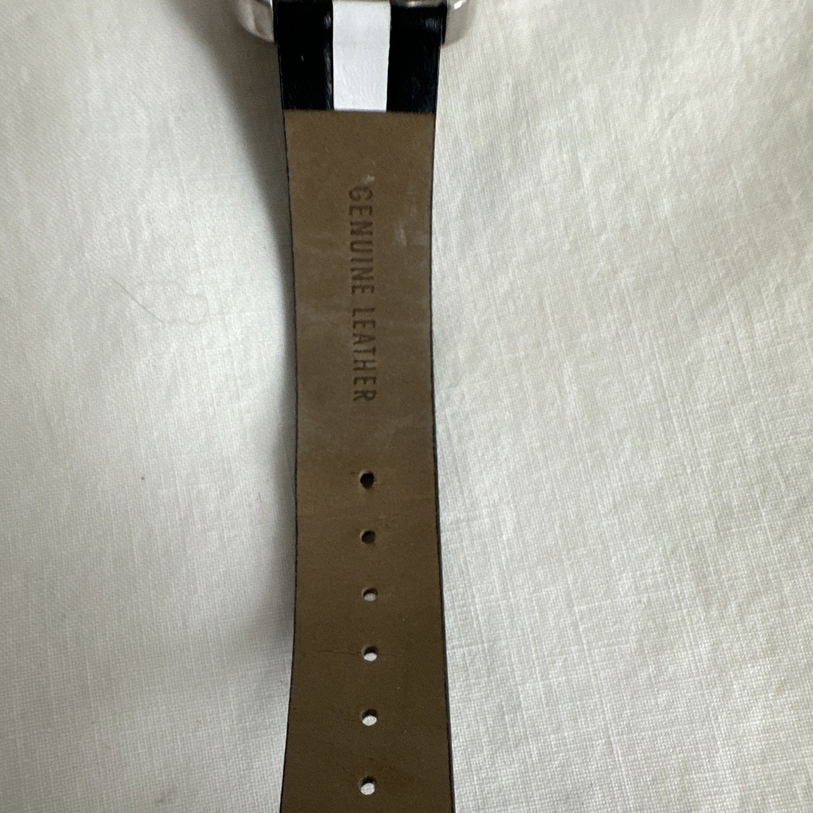 Quartz Rectangular Stainless Steel Silver Case White Dial Black/White Strap