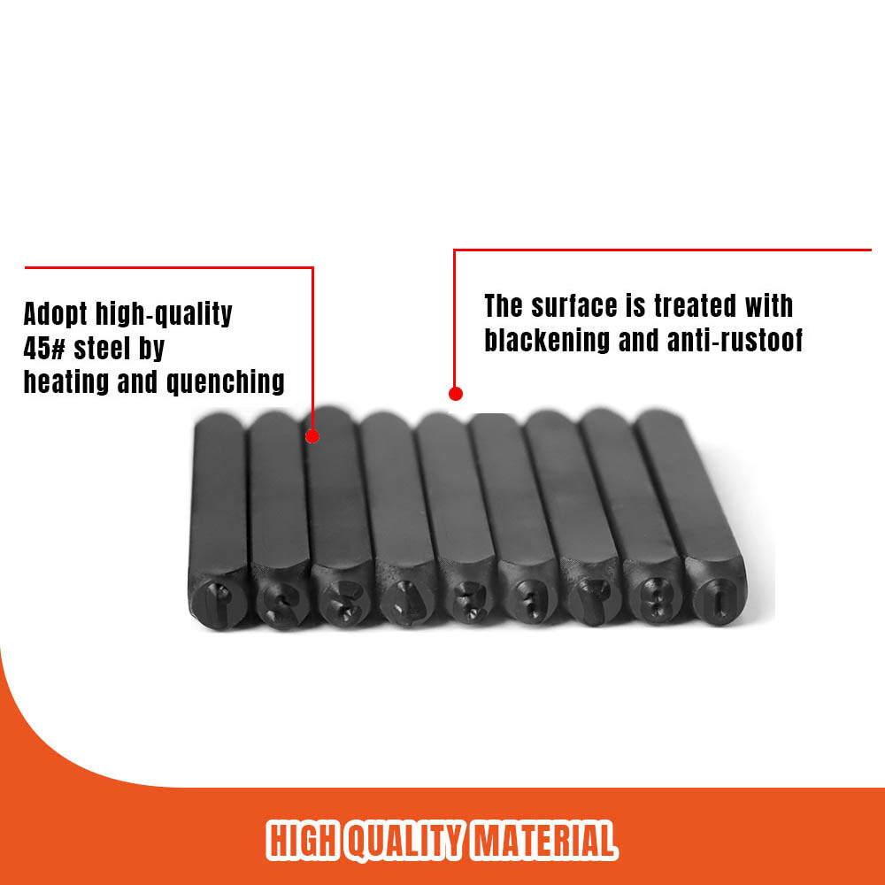 3mm 9pcs Number Stamp Set 1/8″ 0-9 Punch Press Tools Metal Plastic Wood Stamping
