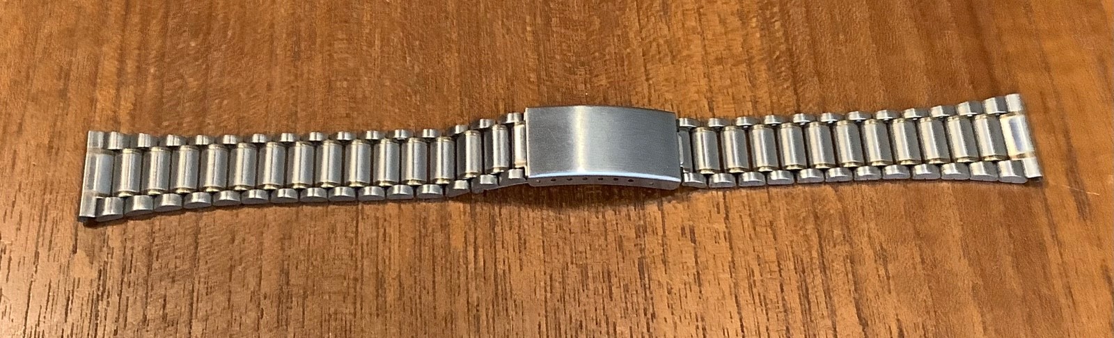 Watchband Gold & Satin Brushed Stainless Link Bracelet Fold Over Clasp 18mm Ends