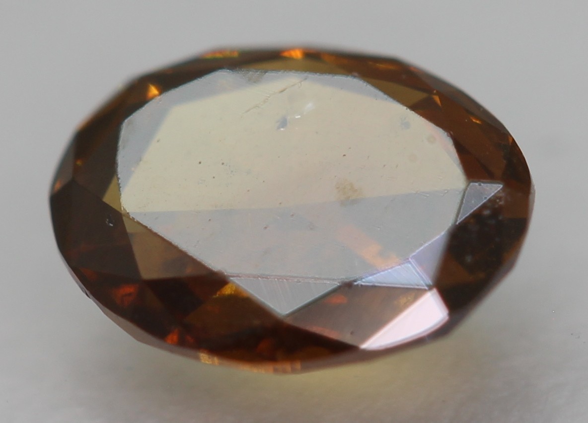 0.33 Carat Brown Orange Oval ROSE CUT Natural MINED Diamond 5.12X4.19mm W VIDEO