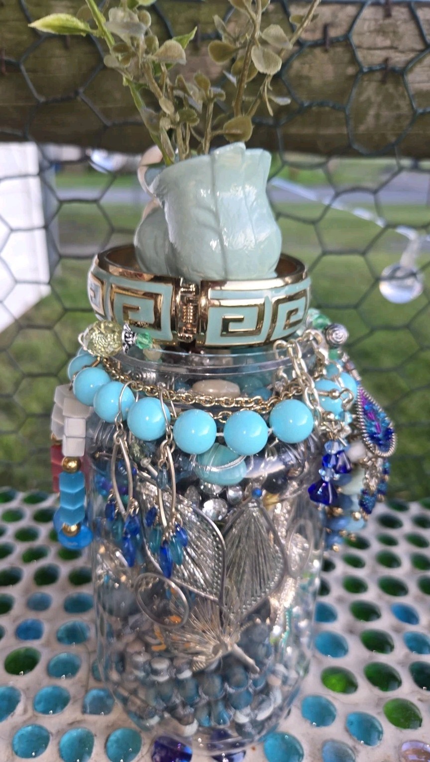 Blue🪩Blast Of Beauty~Mystery Jewelry Jar~Vintage 2 Now~Packed/Wearable Pieces