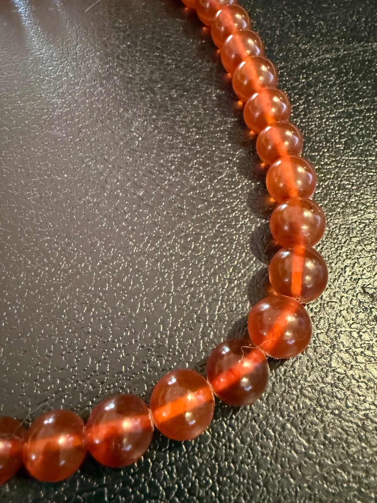 24 Inch long Vintage Graduating large bead Amber Necklace w matching clasp