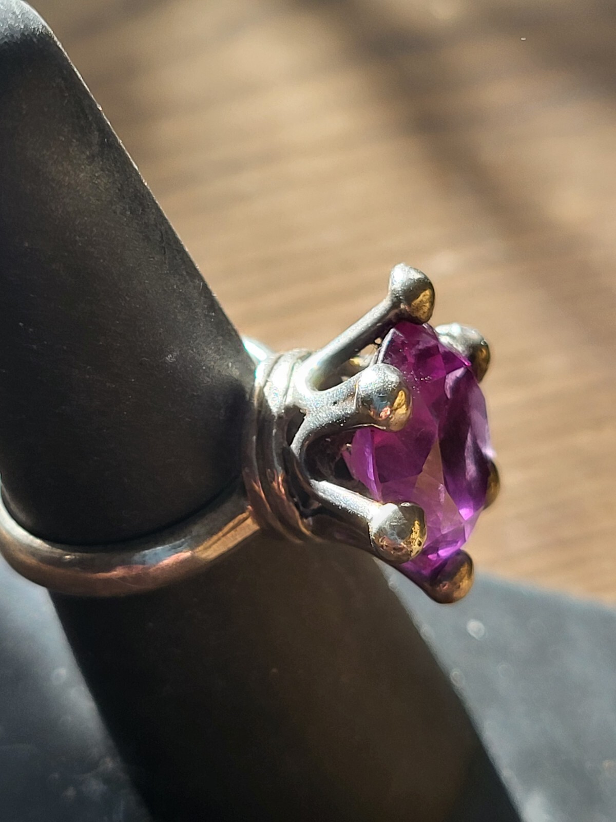 Large Purple Topaz Sterling Ring Size 6.75 Brilliant Cut 7.9g Statement 13.7mm