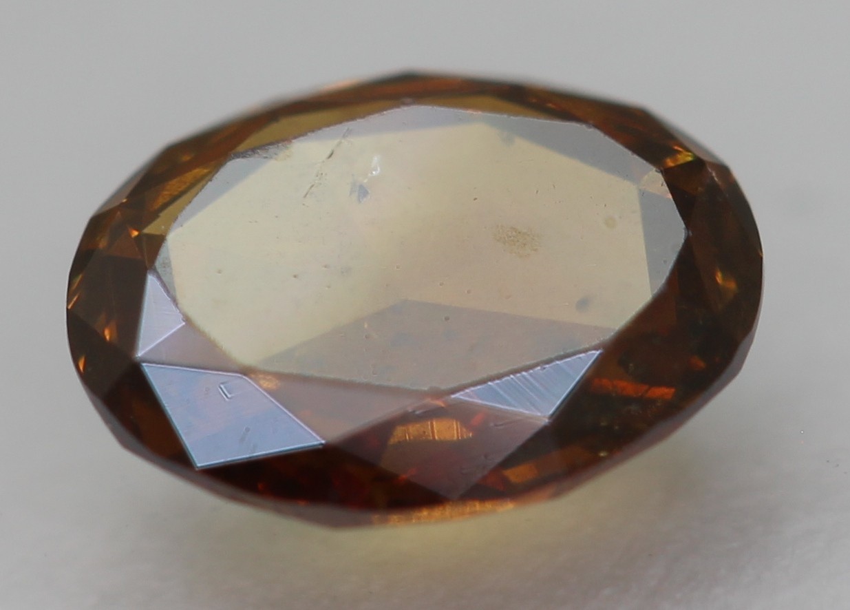 0.33 Carat Brown Orange Oval ROSE CUT Natural MINED Diamond 5.12X4.19mm W VIDEO