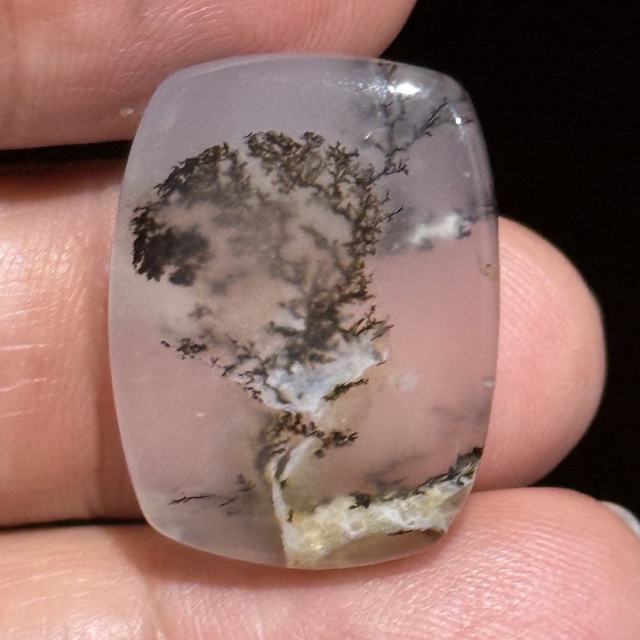 22ct 24.3×18.5x6mm Fine Rectangle Dendrite Opal Cabochon Loose Picture Stone