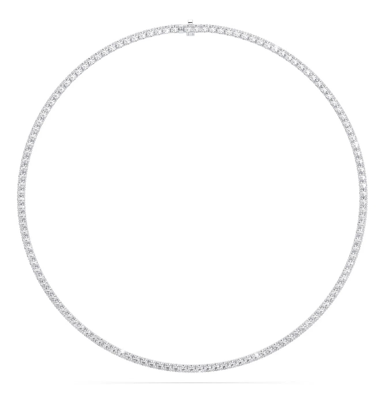 17CT Lab Grown Diamond Tennis Necklace – 14K Solid White Gold Plated 18″ Inch