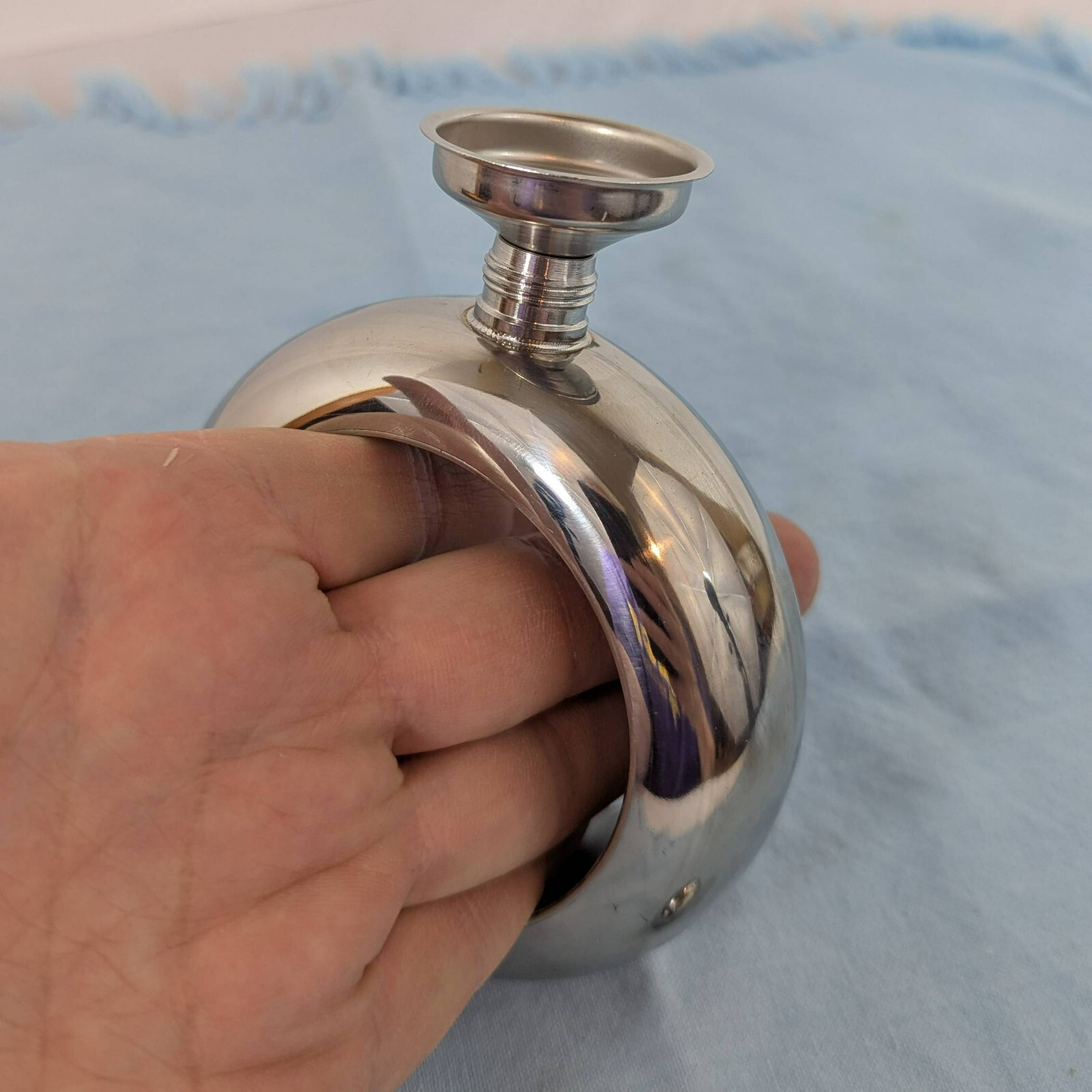 Silver 4 inch flask bracelet