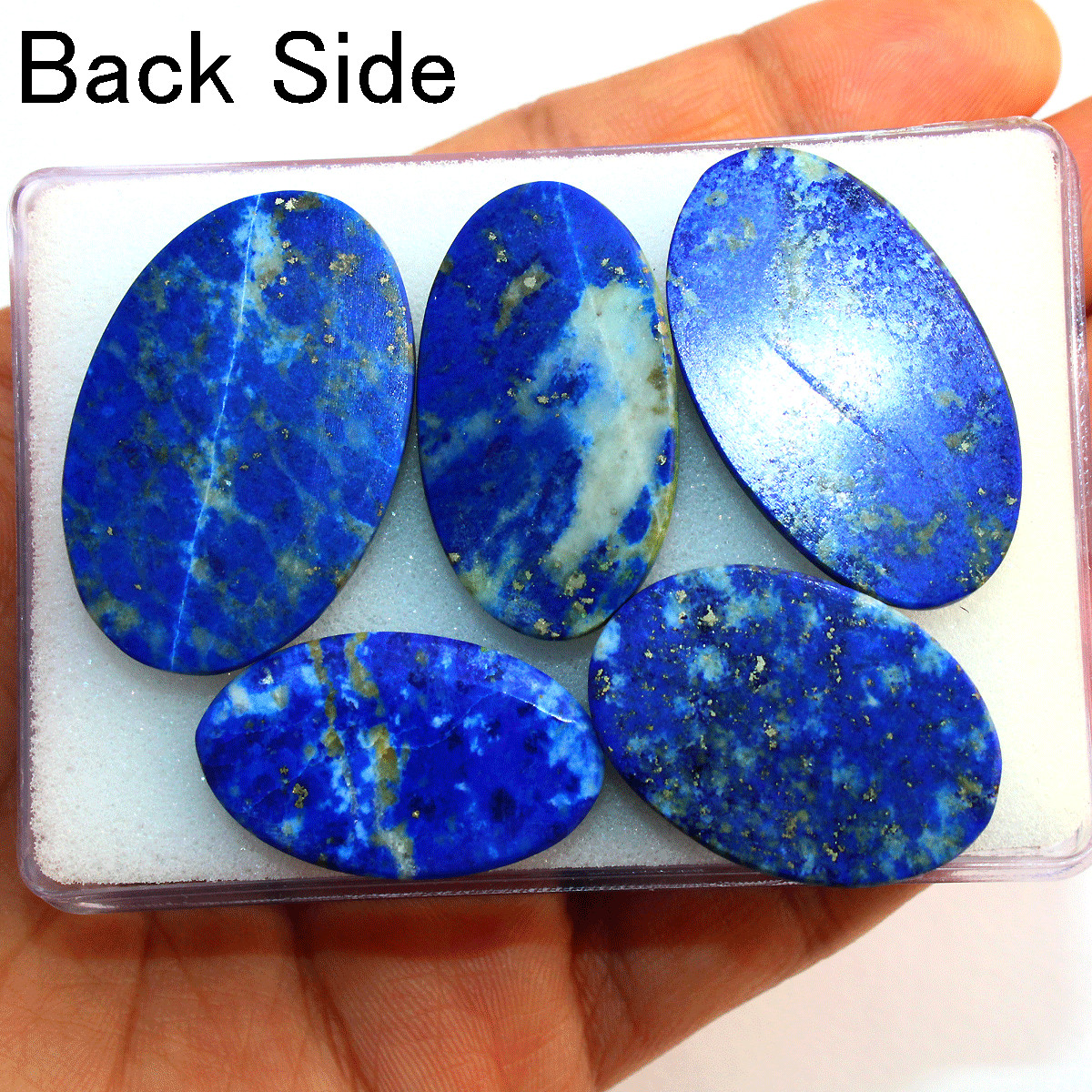5 PC Natural Lapis Lazuli High Quality Untreated 30-37mm Oval Cabochon Gemstones