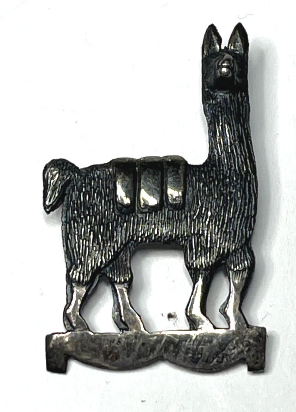 Vintage LLama Brooch Dellapina Signed 925 Peru Sterling Silver Pin , Some Patina