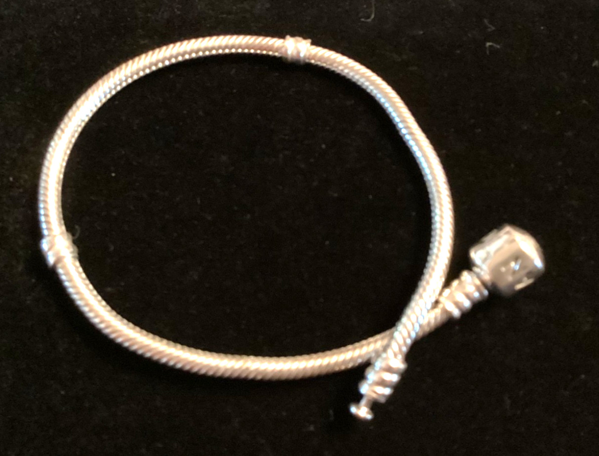 Pandora 590702HV Sterling 925 ALE Snake Chain Bracelet—Barrel Clasp 7.9 in—#281