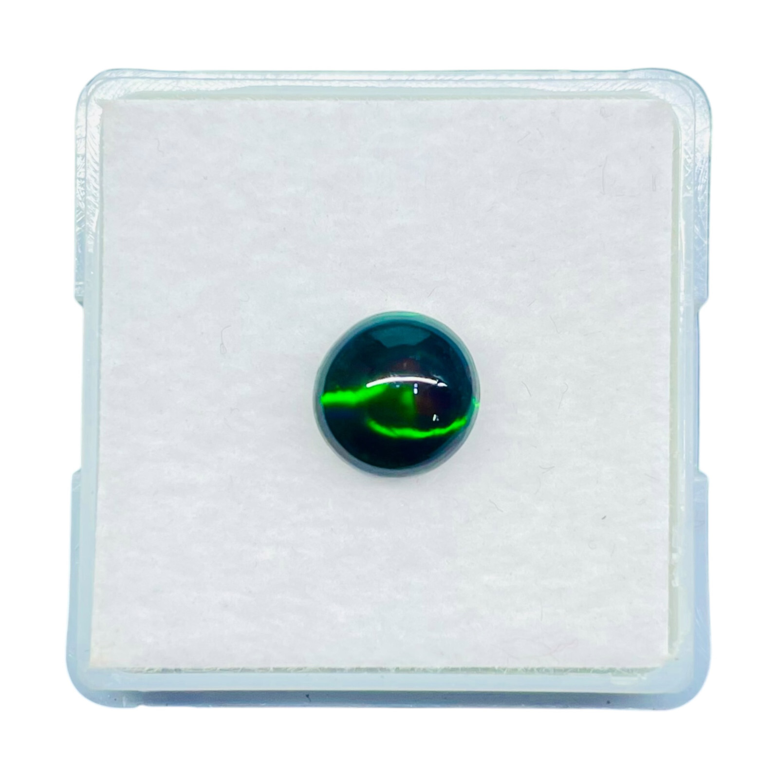 1.00 Ct Natural Ethiopian Black Opal 7.7 Round Flashy Loose Cabochon Gemstone
