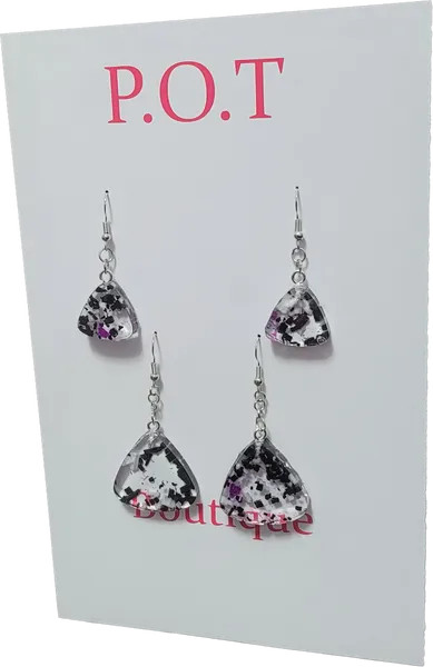 Clear Triangle Earrings/2 Pairs/Dangle/Women/Formal/Sophisticated Fashion/Resin