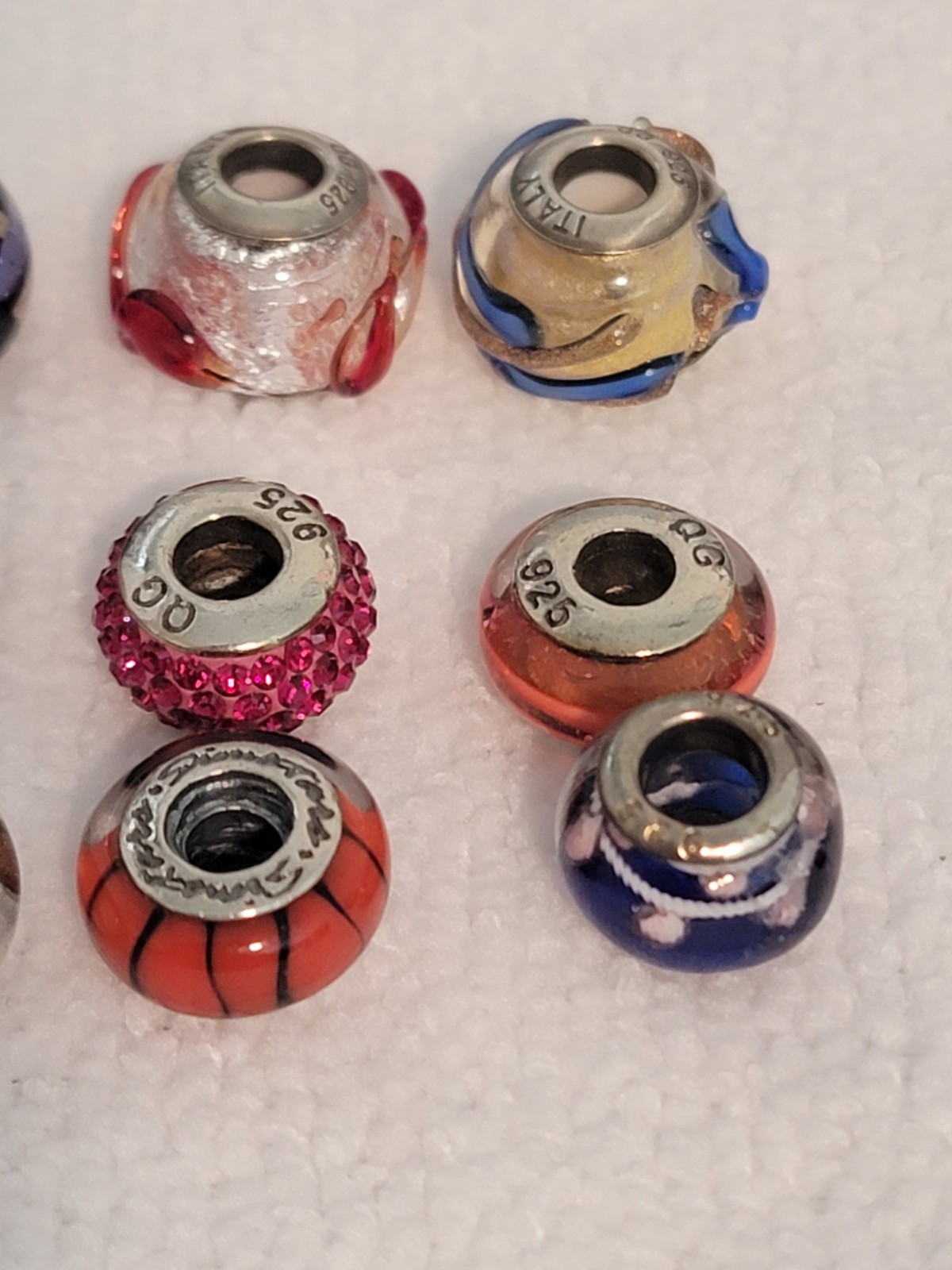 Lot Of 21 925 Sterling Silver Charms Beads + 3 Non Sterling QG, RCI, VARIOUS