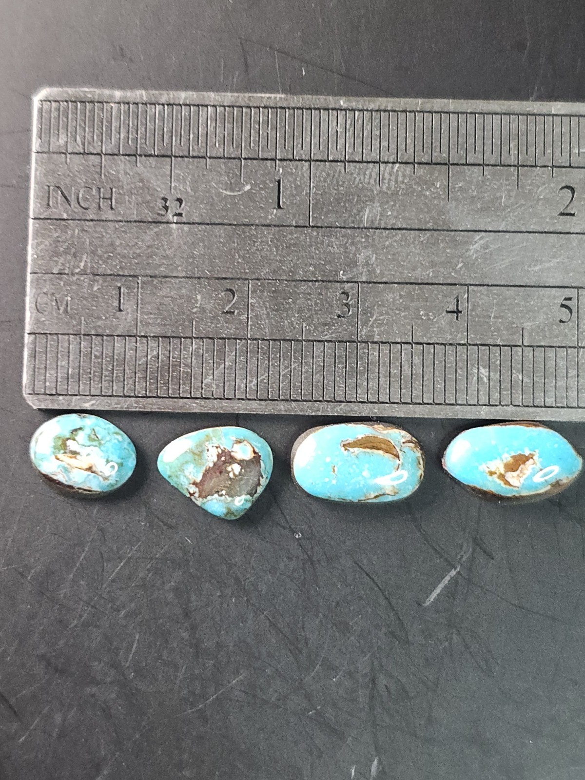 Beautiful Carico Lake Turquoise Robin Egg Blue Cab Lot. 8.05ct. Vintage Natural