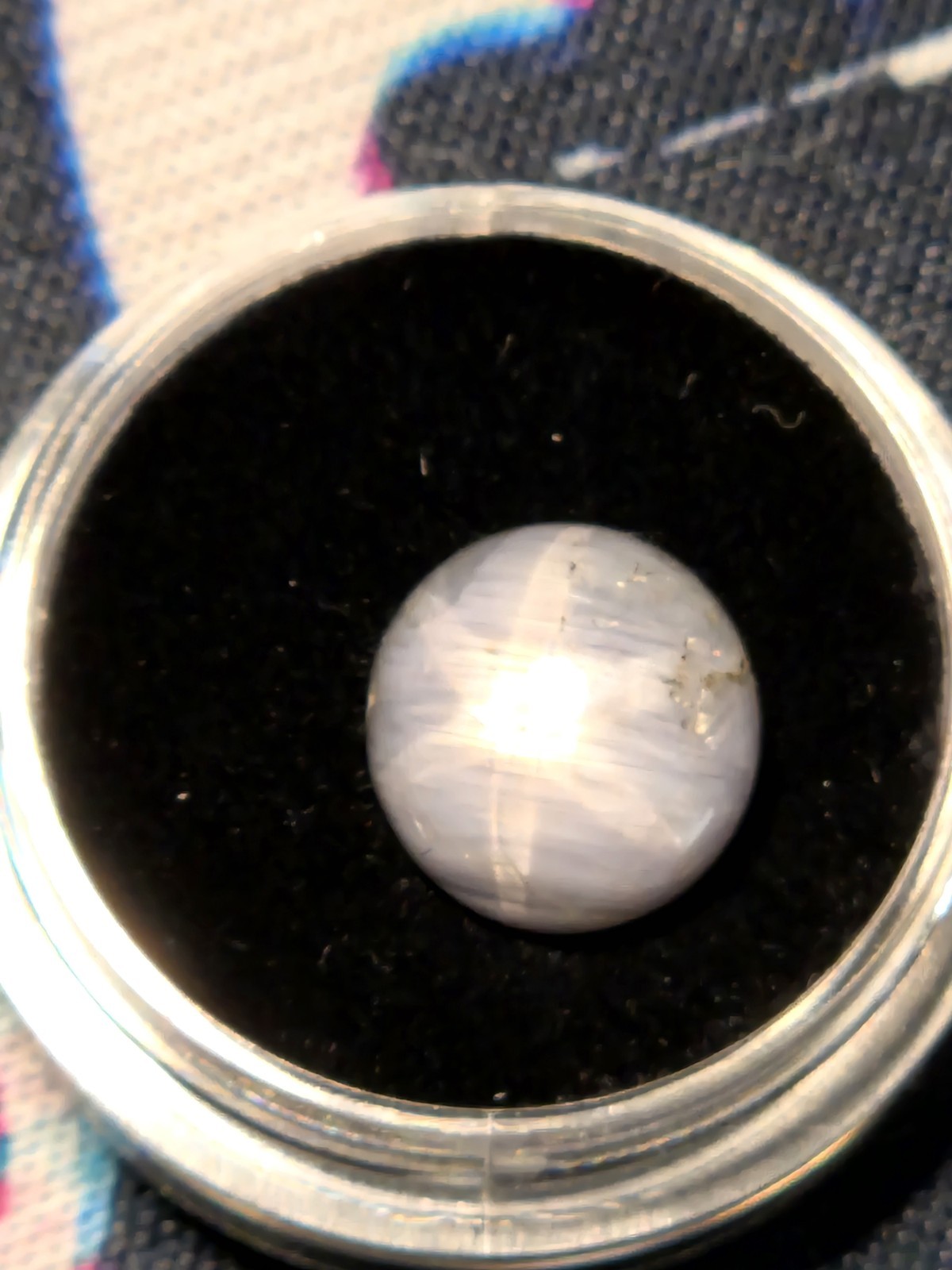 Natural Star Sapphire 7.95ct Round Cabochon 10.3mm Gray White Asterism Gemstone