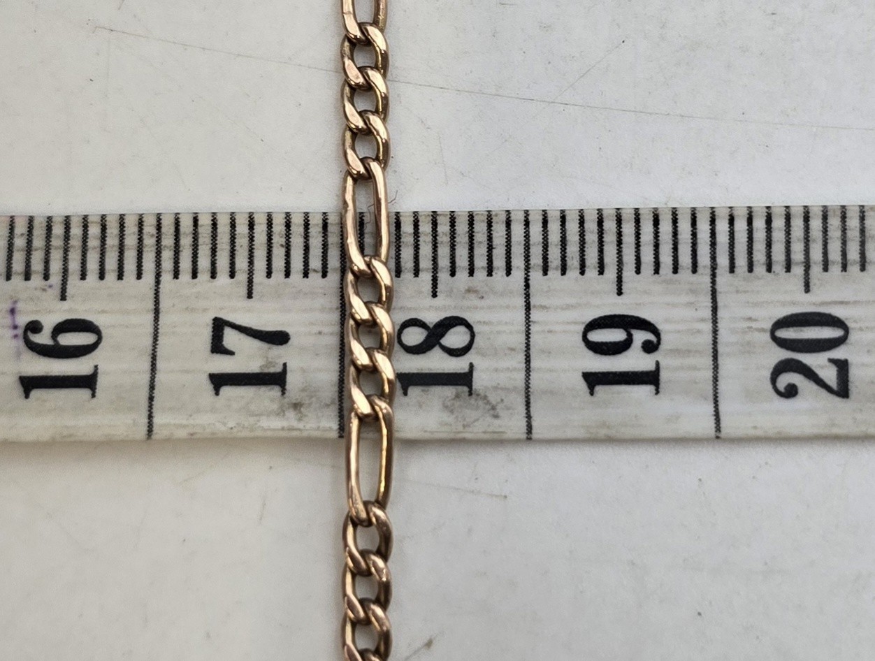 10K Rose Gold Scrap 3mm Figaro 22.5″ Necklace 4.35g