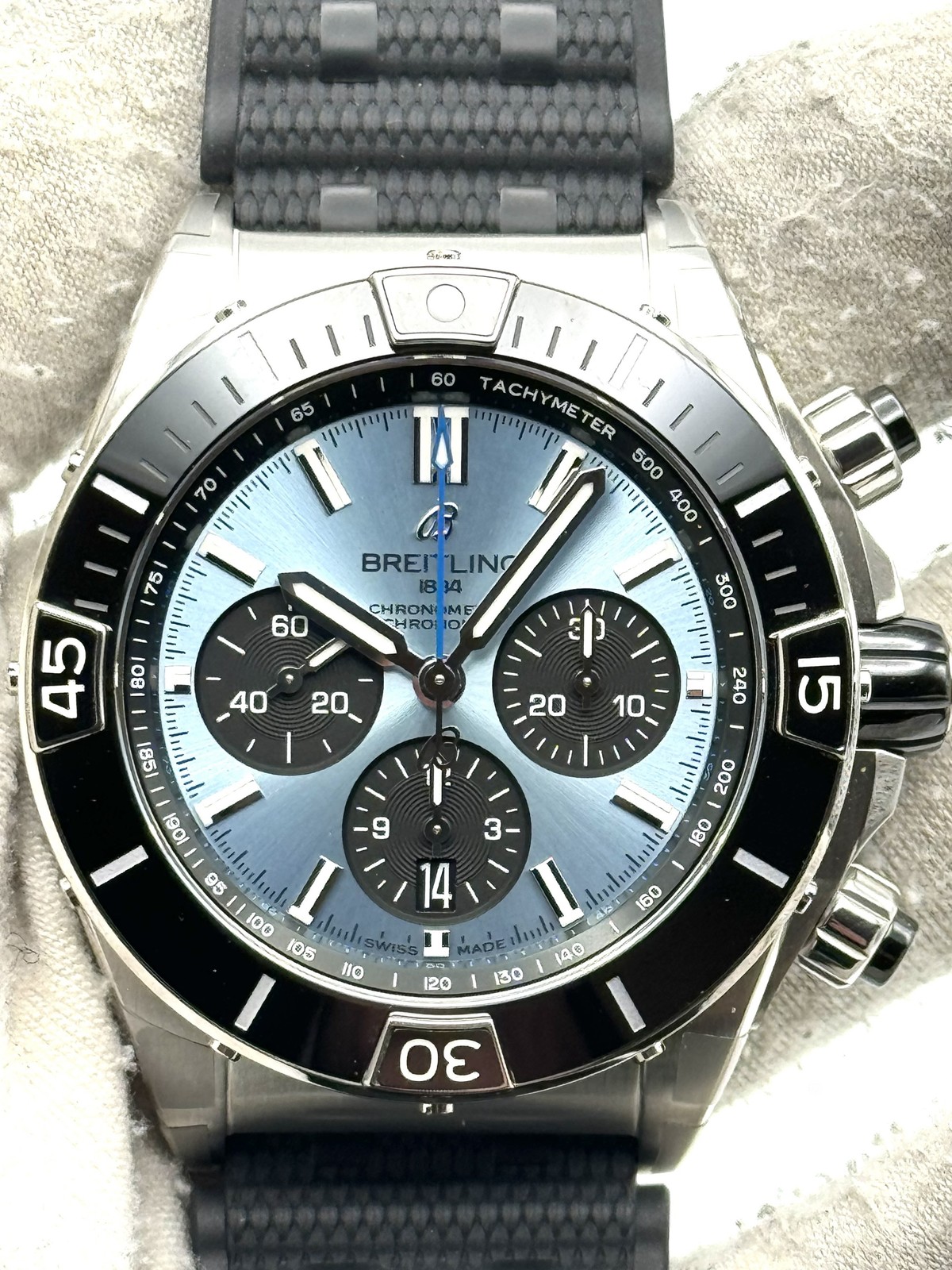 Breitling Super Chronomat B01 44mm Ice Blue Dial PB0136 Unworn 2025