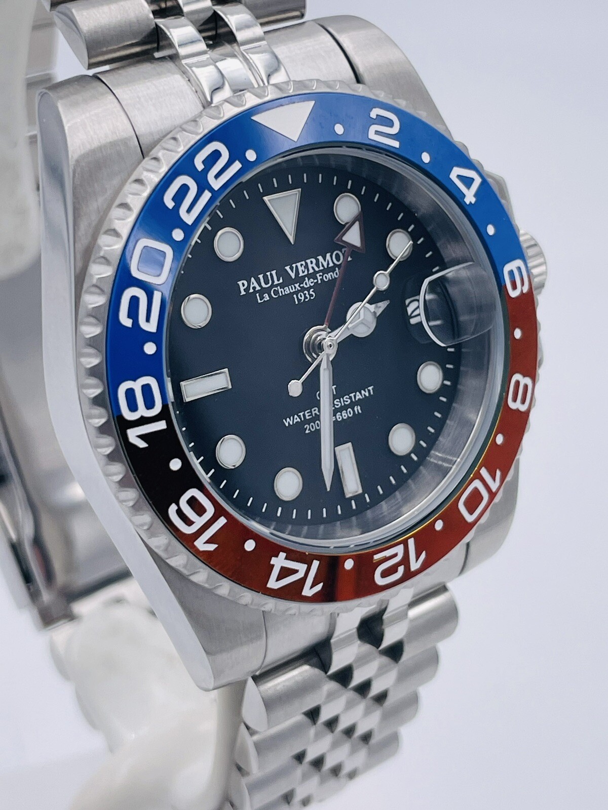 Orologio Paul Vermot GMT Automatico Ceramica Pv2116BLRj/540 Scontatissimo Nuovo