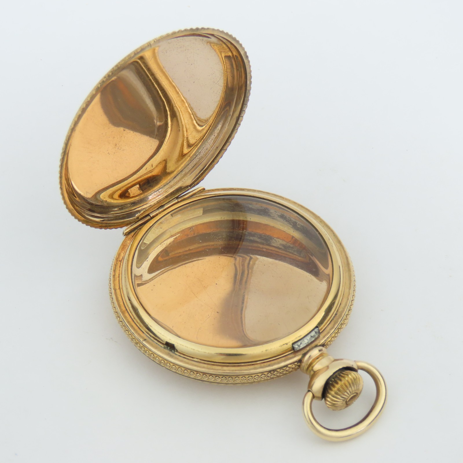 American 16 Size Stem Wind & Lever Set YGF Hunting Pocket Watch Case