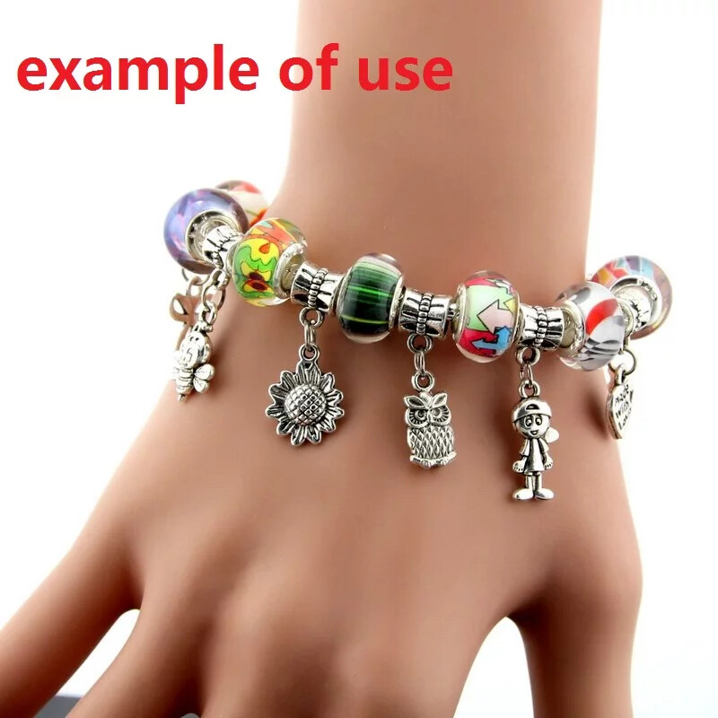 Silver Bracelet Lobster Clasp DIY Charm Bracelet With Extender 19cm-23cm 7in-9in