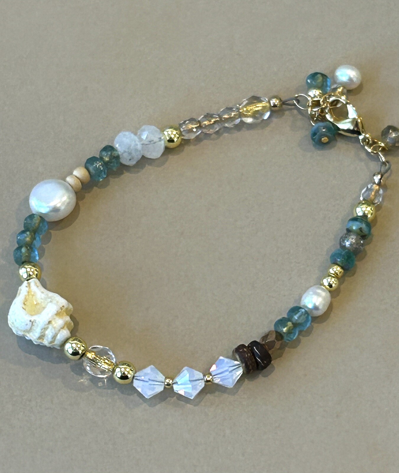 Seaside Bracelet Moonstone Gemstones Pearl Czech Glass Sundance Treasures