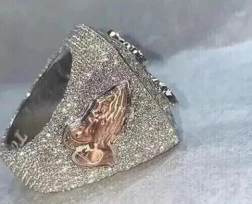 3.00 Ct Round Cut Moissanite Men’s Custom Letter Ring Real 925 Sterling Silver