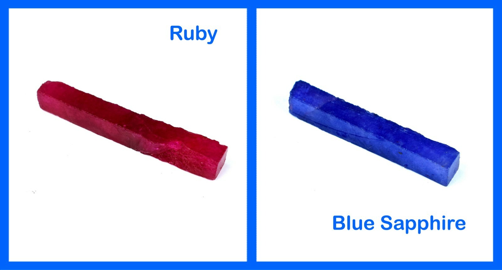 Natural 120 Ct+/65 mm African Ruby & Blue Sapphire Gemstone Slice Rough Pair