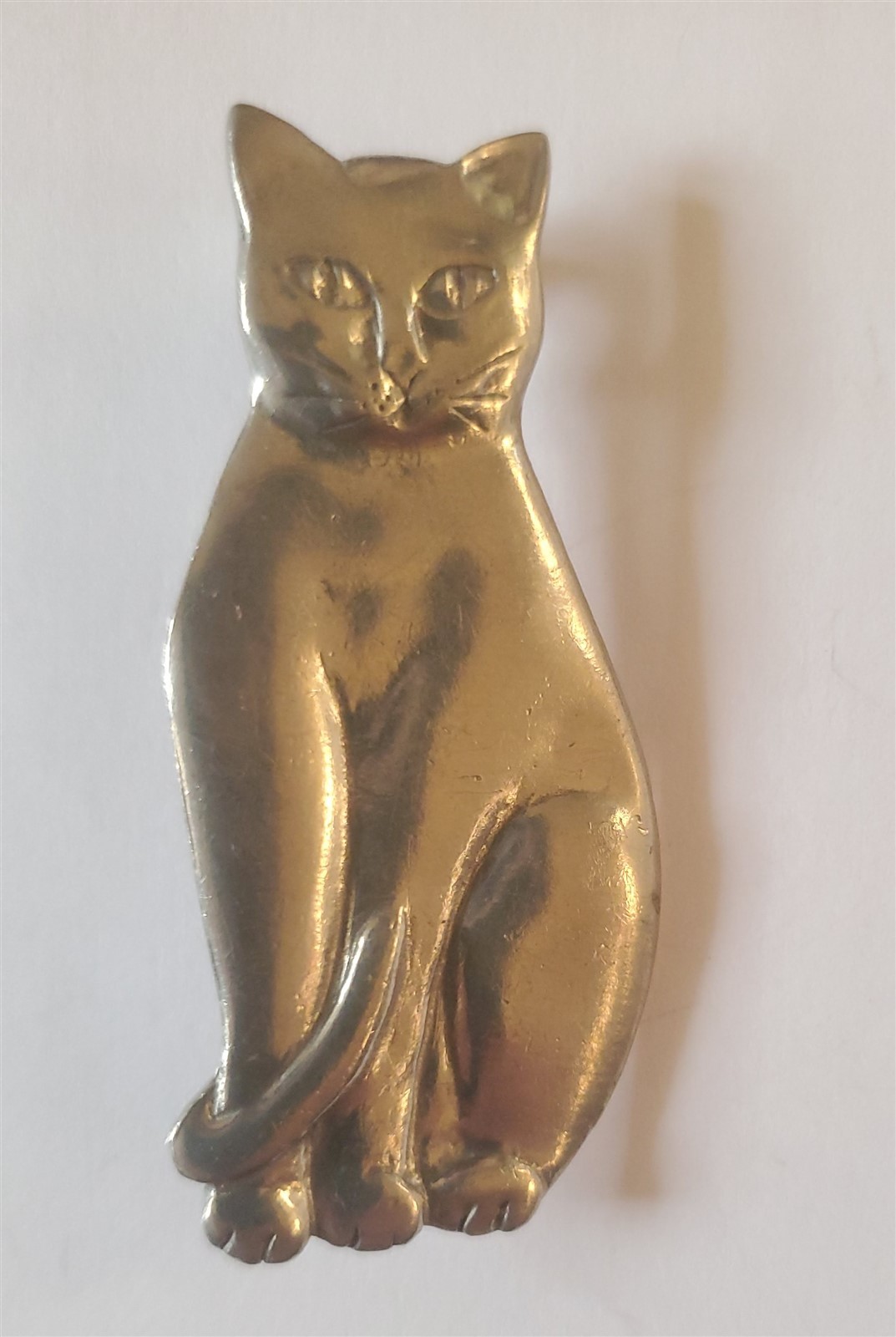 ~ VTG 1985 SIGNED Seagull Pewter Canada Jewelry Brooch Pin Cat 2.25″*H