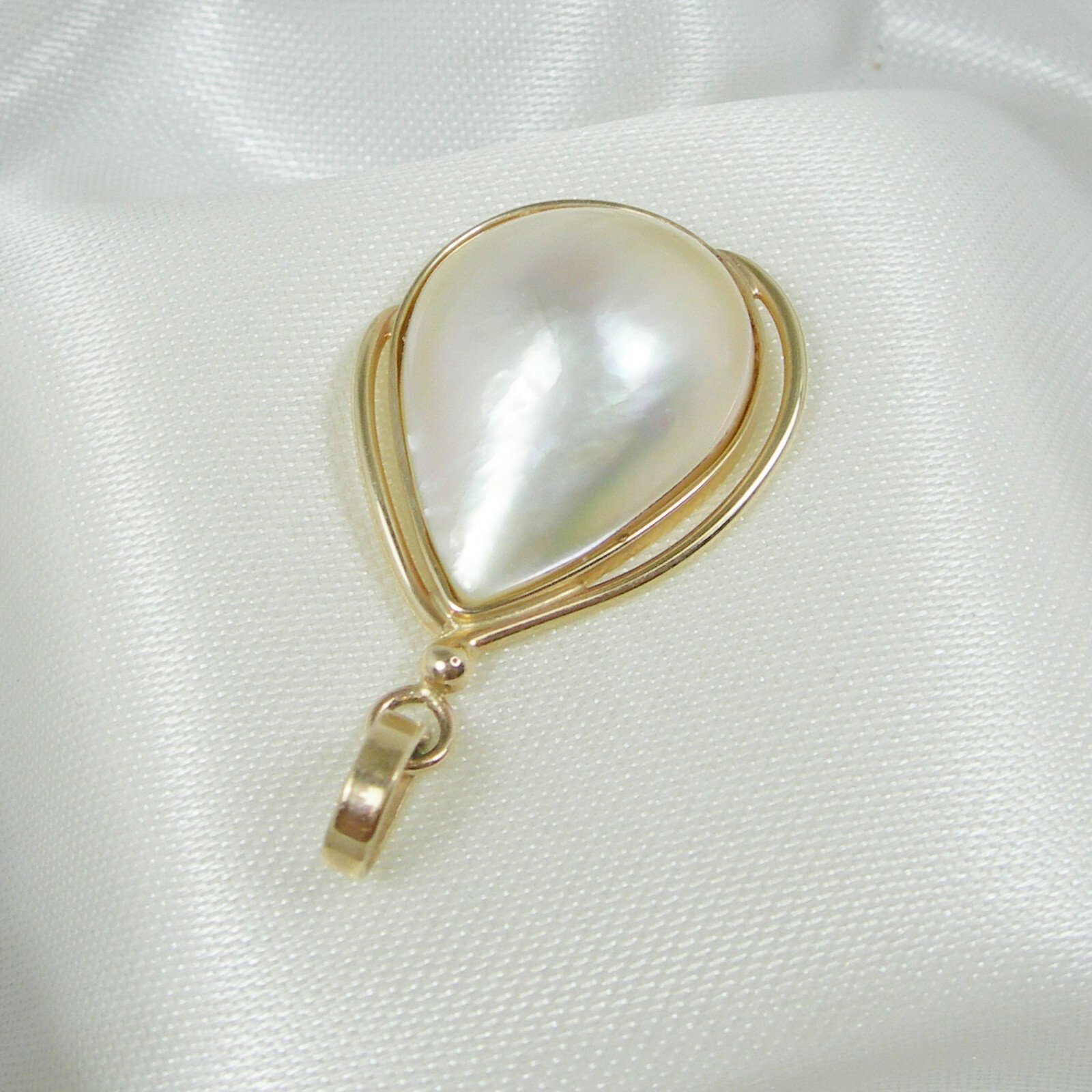 17×13 18×14 mm Teardrop Australian Mabe Pearl Pendant Genuine 375 9k Yellow Gold