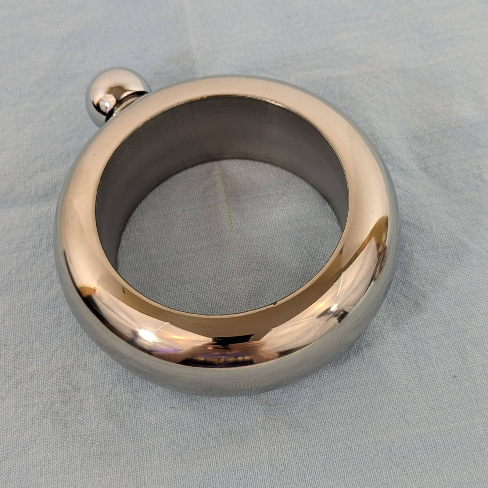 Silver 4 inch flask bracelet